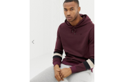 River Island hoodie with color block sleeves in dark red